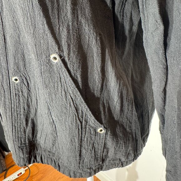 Women's Sportelle Black Lightweight Hooded Zipper Jacket Size Medium - Picture 9 of 9